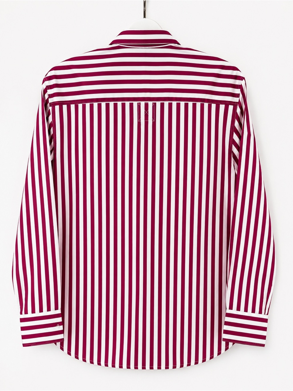 Talbots Vertical Stripe Button-Up Shirt - Magenta & White - Picture 2 of 2